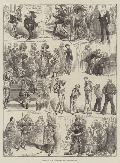 Esquisses à un bal costumé - Harry Furniss